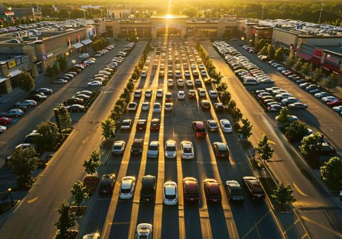 Fila de carros em estacionamento